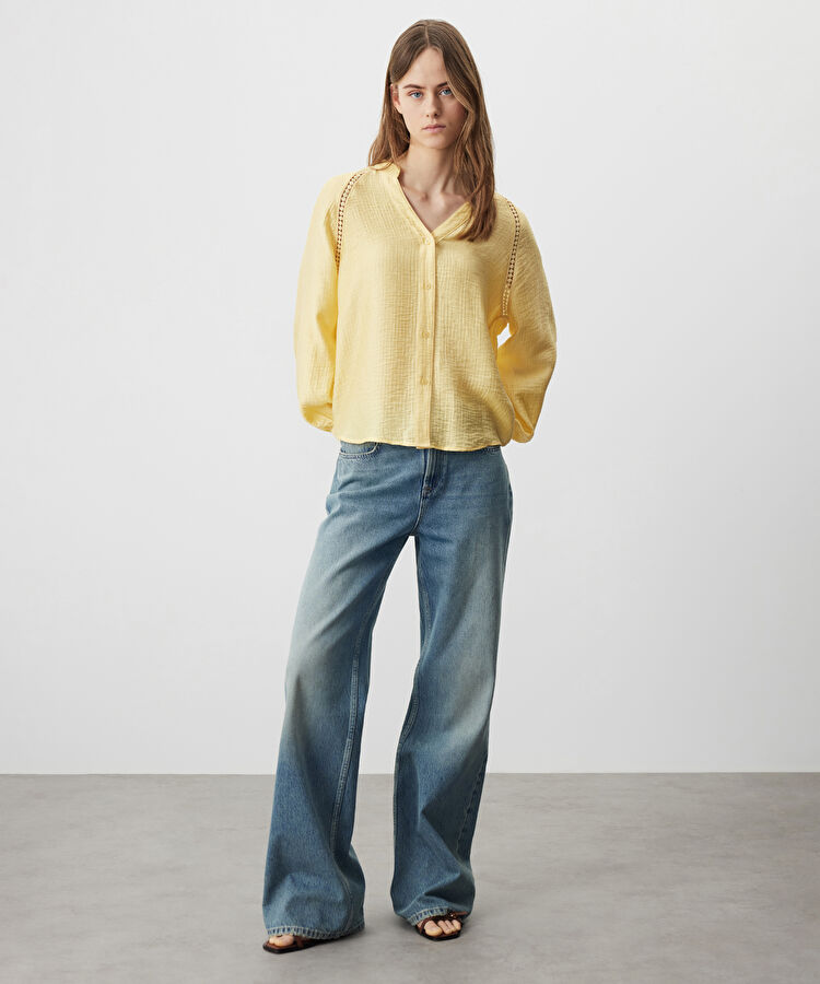 Dokulu reglan kol bluz — photo 5