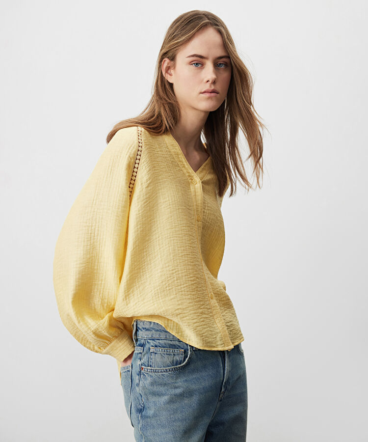 Dokulu reglan kol bluz — photo 2