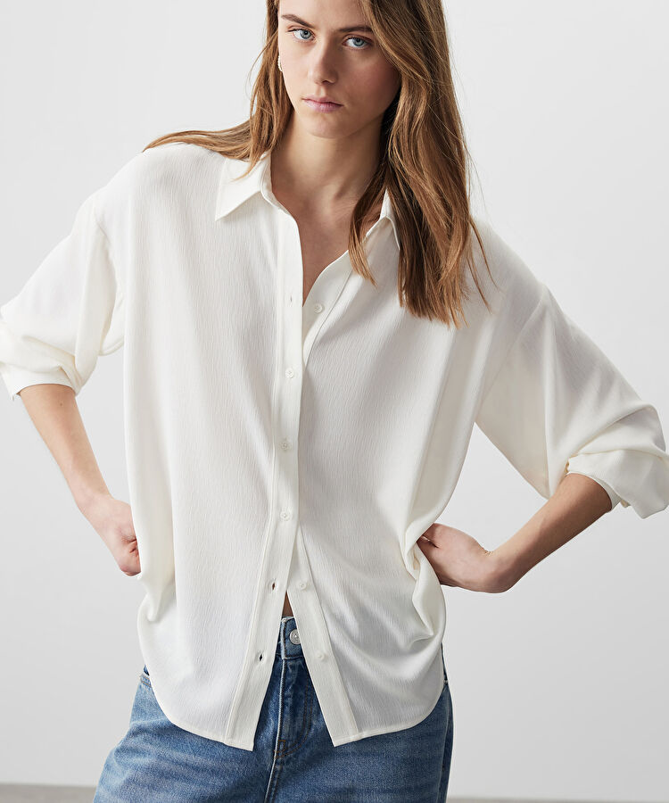 Düşük omuz basic gömlek