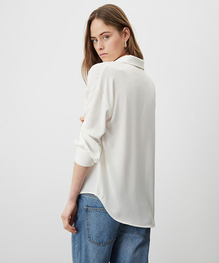 Düşük omuz basic gömlek — photo 5