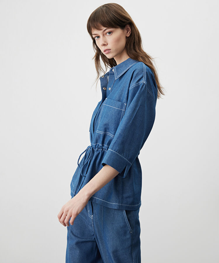 Belden bağlamalı cepli gömlek — photo 4