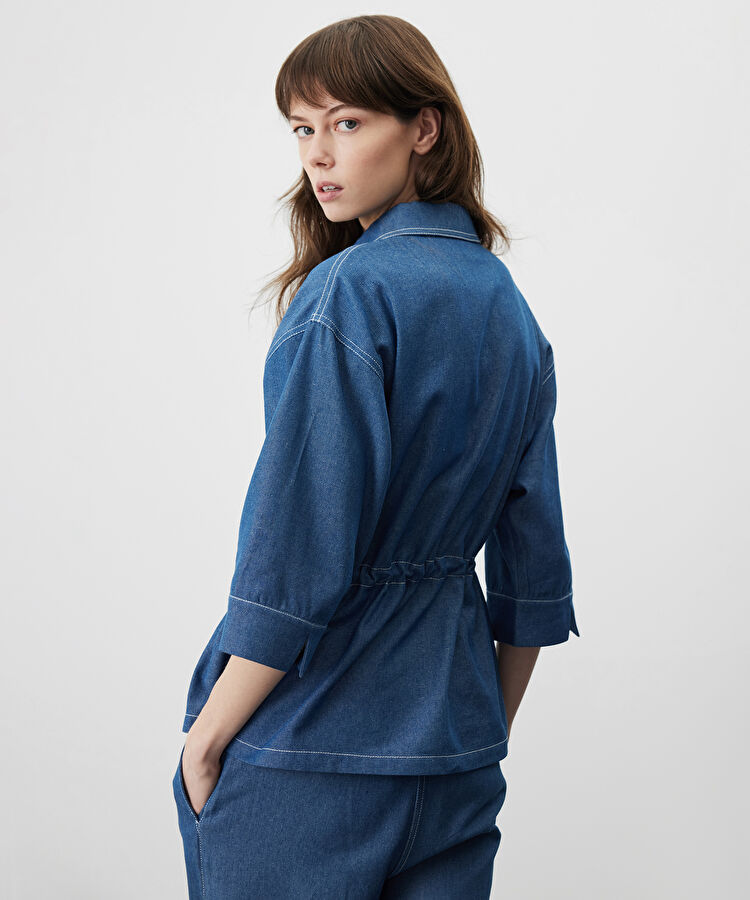 Belden bağlamalı cepli gömlek — photo 3