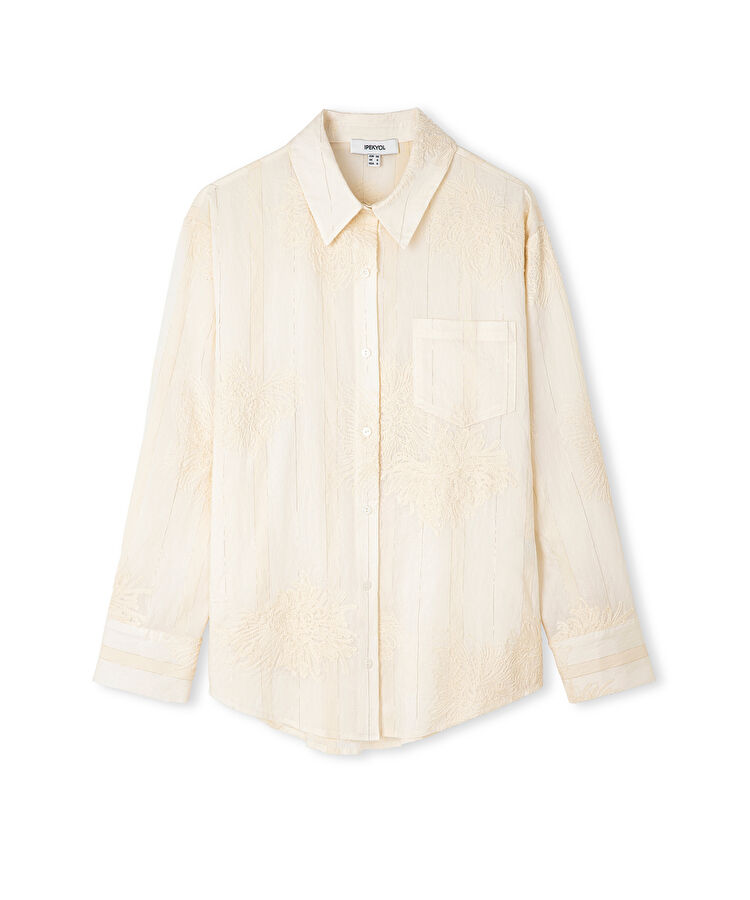 Çiçek nakışlı gömlek