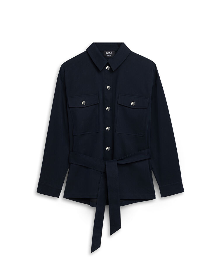 Kuşaklı gömlek ceket — photo 5