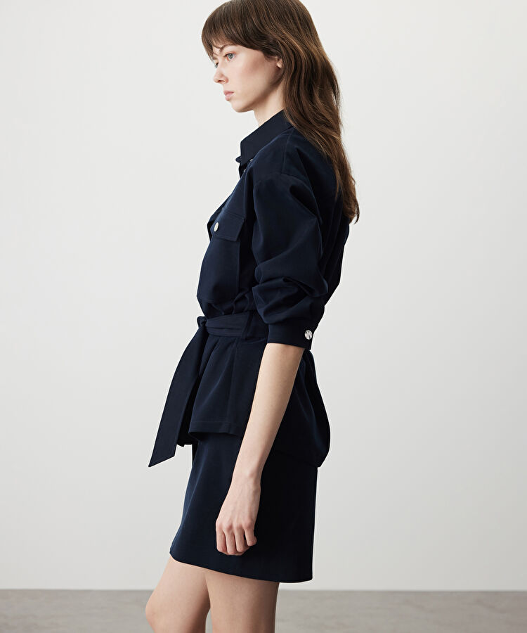 Kuşaklı gömlek ceket — photo 3