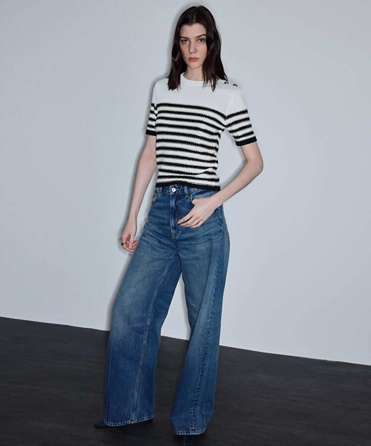 Çizgili colorblock triko — photo 4