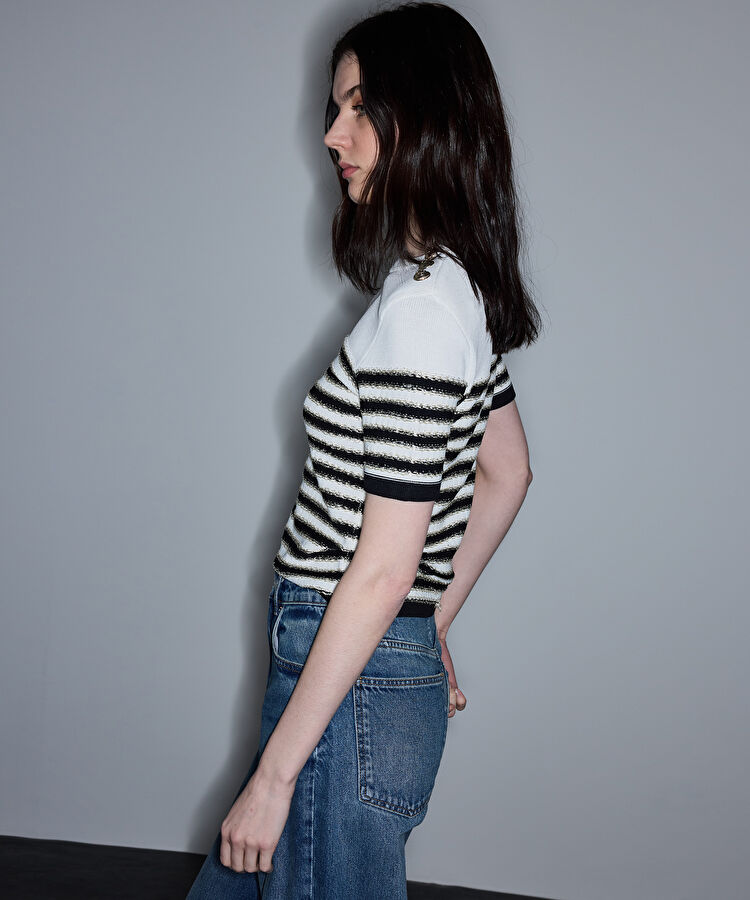 Çizgili colorblock triko — photo 5