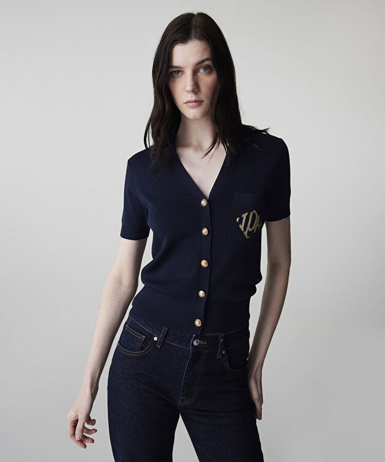 Monogram nakışlı triko