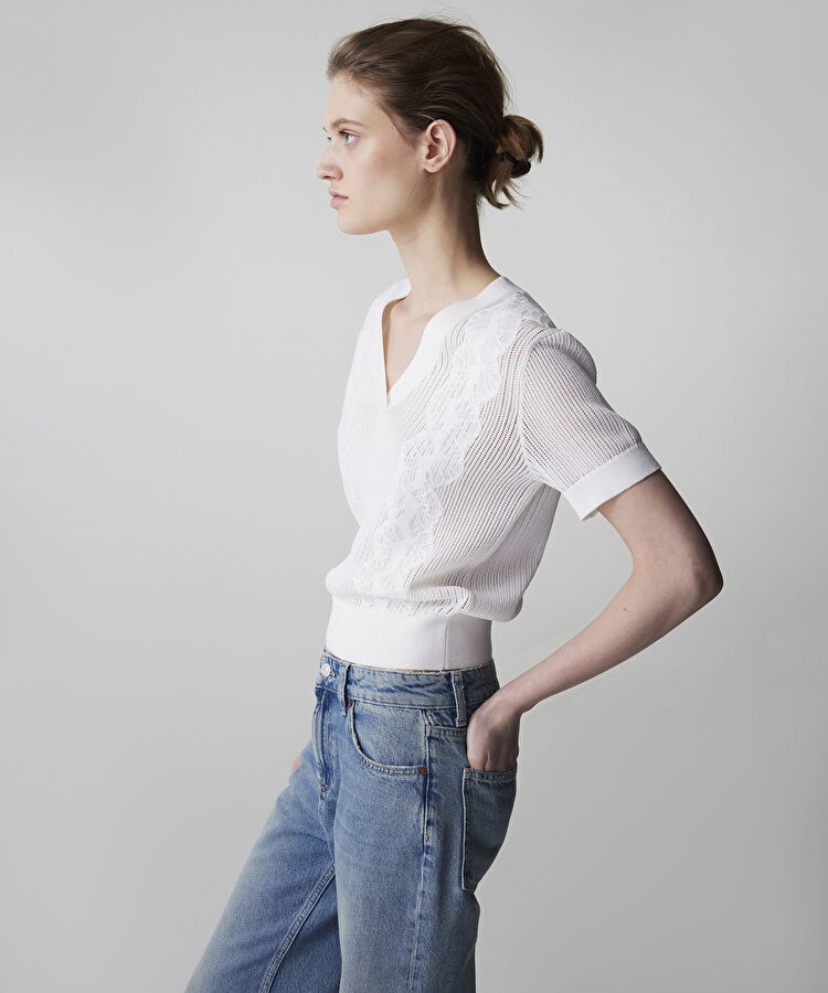 Nakışlı ajurlu triko — photo 3