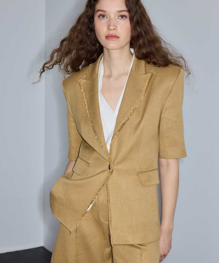 Püskül şeritli blazer - IS1260106031AD4 - Açık Natürel Blazer