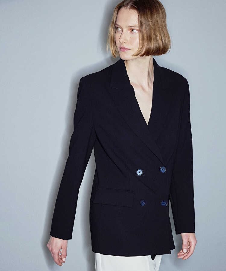 Kruvaze blazer - IS1260106067001 - Siyah Blazer
